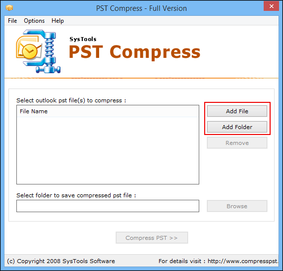 PST Compress Add File