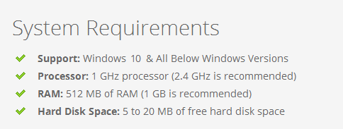 system requirements