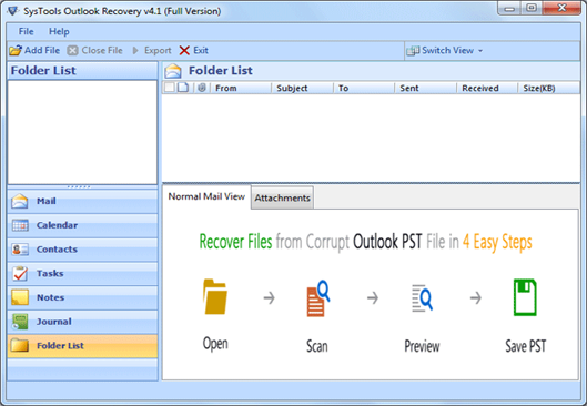 Outlook PST File Repair 4.1