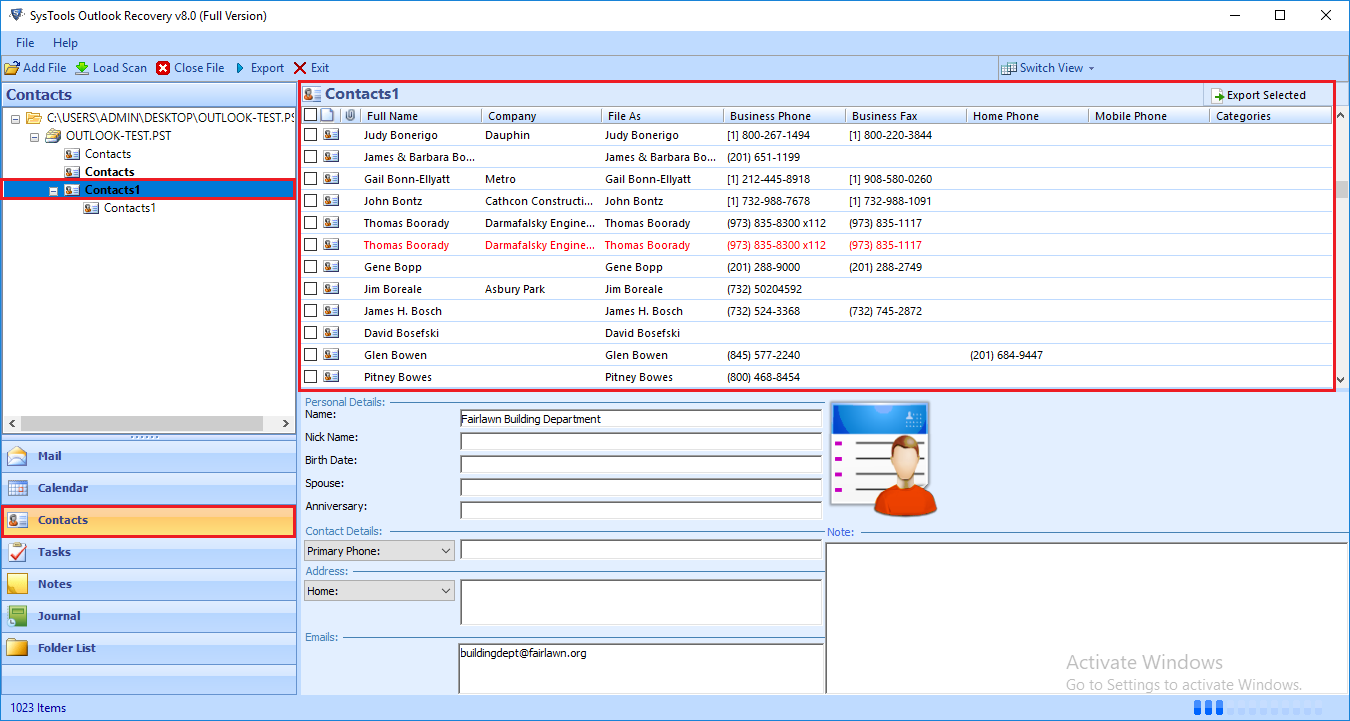 View Contacts