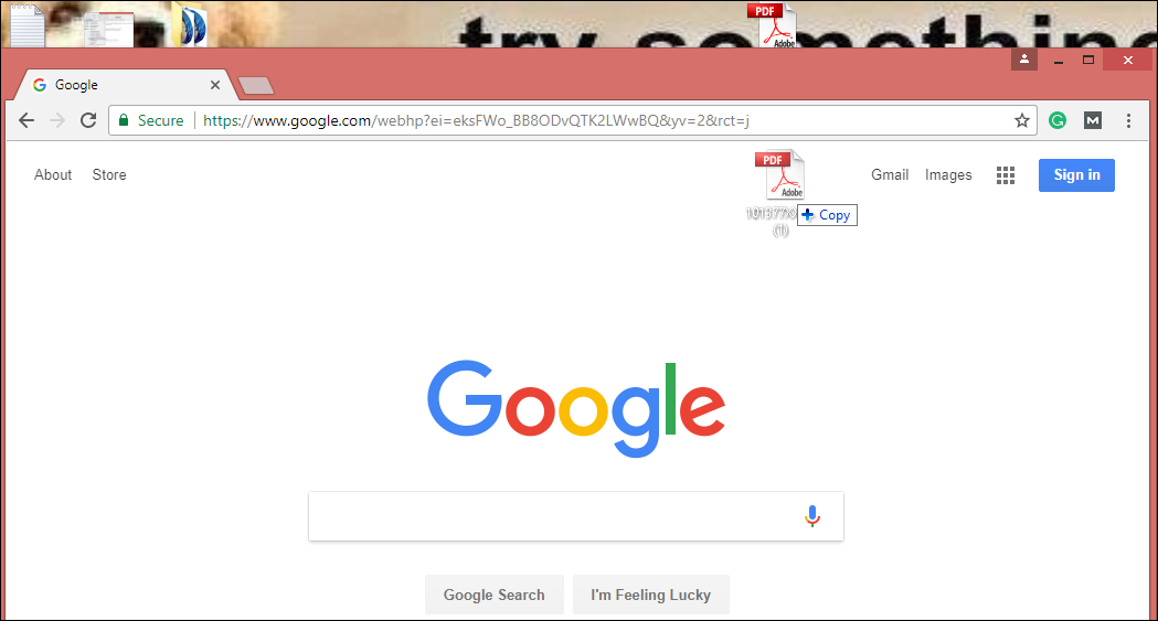 Drop PDF in Google Chrome